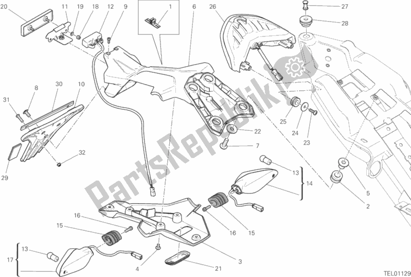 Todas las partes para Soporte De Placa de Ducati Monster 797 Brasil 2020
